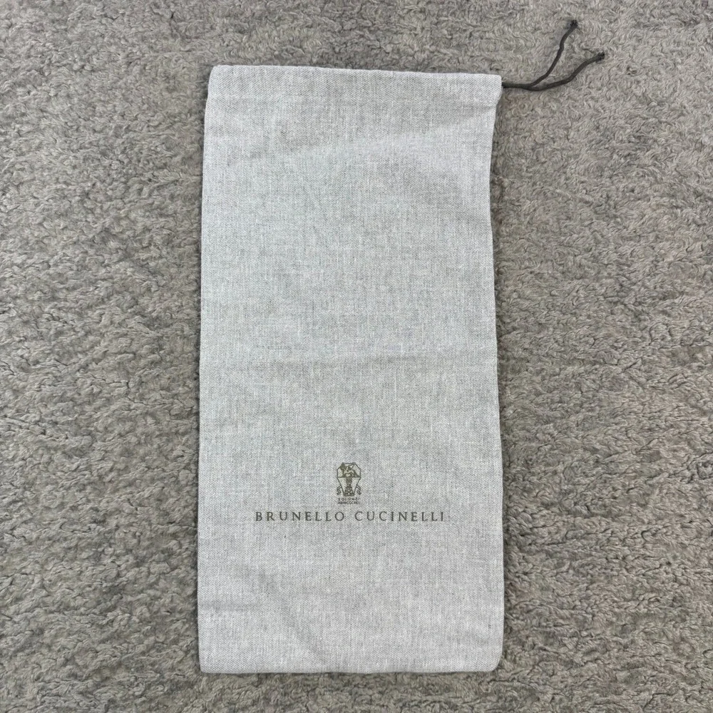 Brunello Cucinelli‎ Grey Linen Drawstring Dust Bag Logo Storage Pouch 8x15